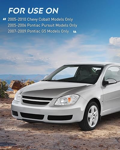 Miniatura 8 de Nilight Conjunto de faros delanteros para Chevy Cobalt 2005 2006 2007 2008 2009 2010 Pontiac Pickup Truck Reemplazo de faros delanteros cromados