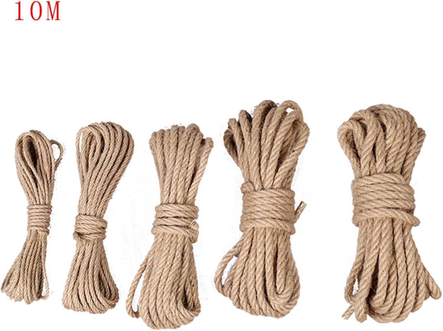 DLLTEC Qinlu-Natural Jute Twine DIY Craft Handmade Decoration Pet Scratching 4mm-12mm, 10M-50M Natural Jute Rope Twine Rope Hemp Cord Macrame String, for Arts (Color : 12MM X 10M)