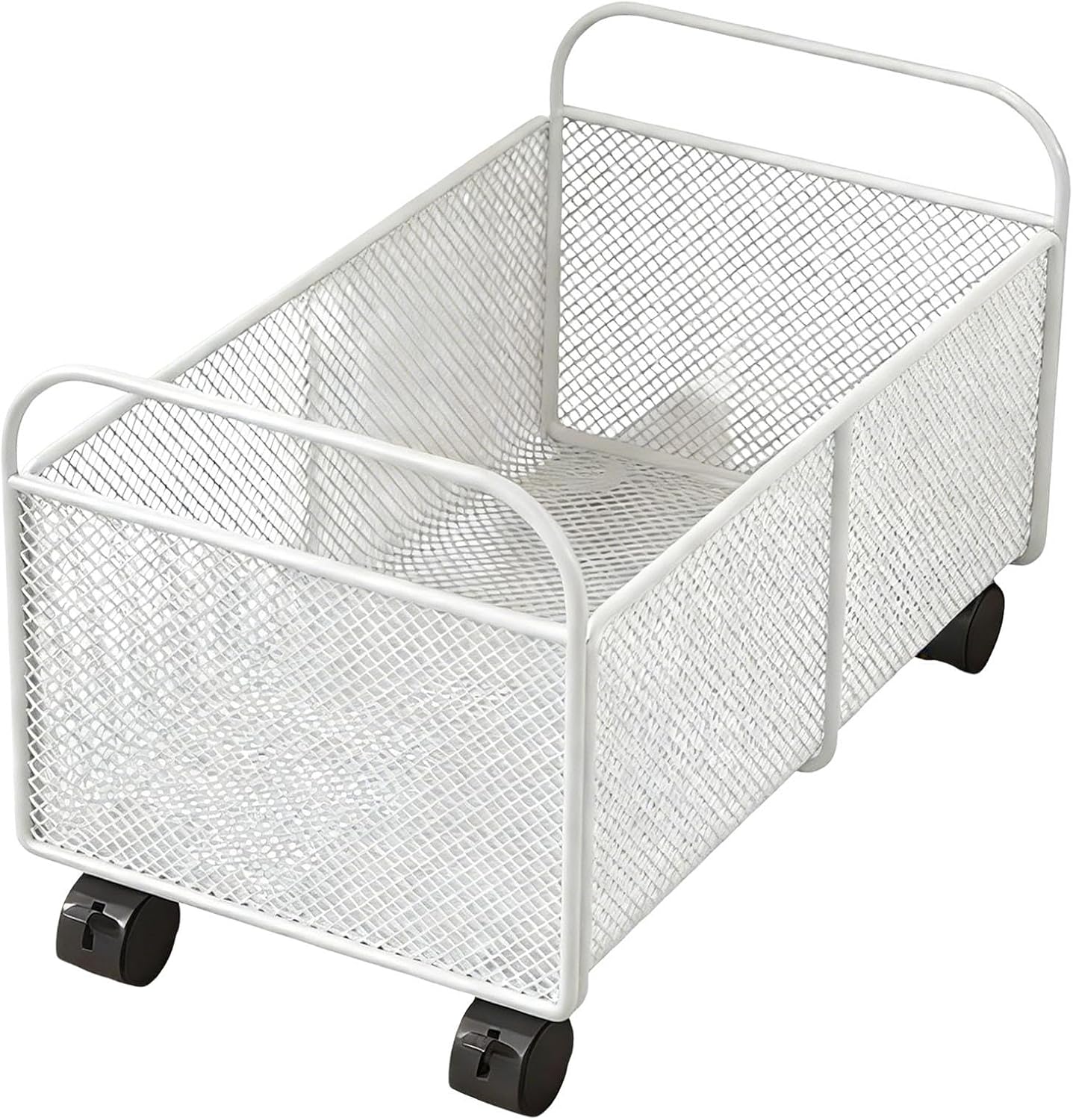 Rolling Book File Cart File Organizer Easy to Use Portable Durability Utility Storage Cart Under Desk for Daily Items Books, White, Small