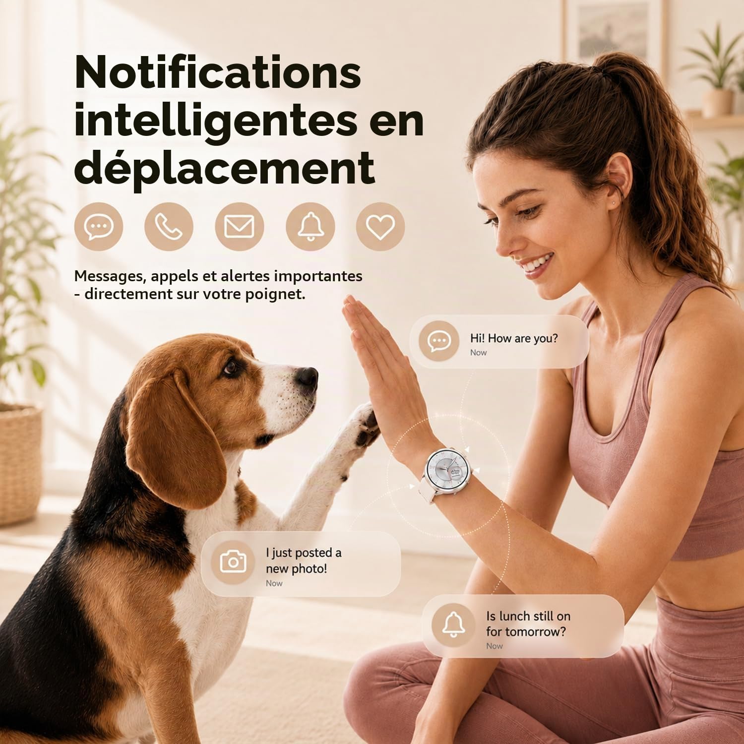 Montre Connectée Femme avec Appel Bluetooth, 1.27" HD Smartwatch avec Fréquence Cardiaque Sommeil SpO2, 100+ Modes Sportifs, Étanche IP68 Bracelet Fitness Podomètre pour Android iOS, Argenté