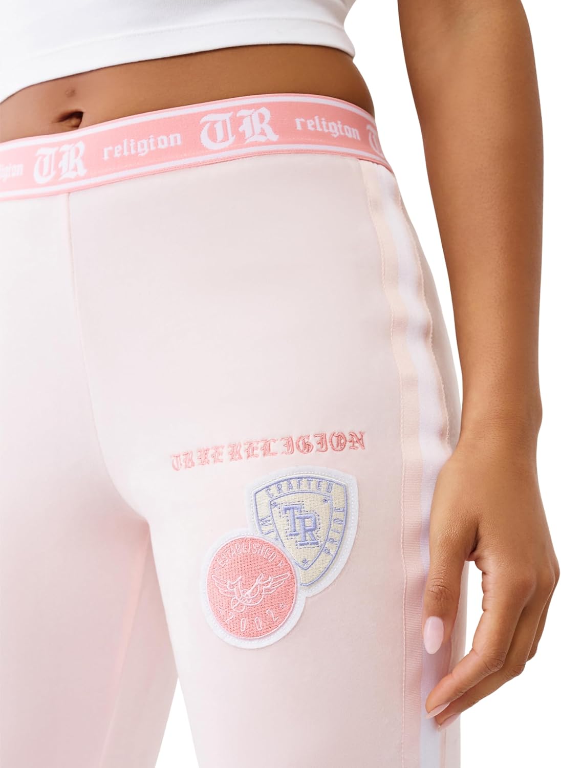 True Religion Velour Bootcut Track Pant for Women – Soft Wide Leg Sweatpants with Flared Hem