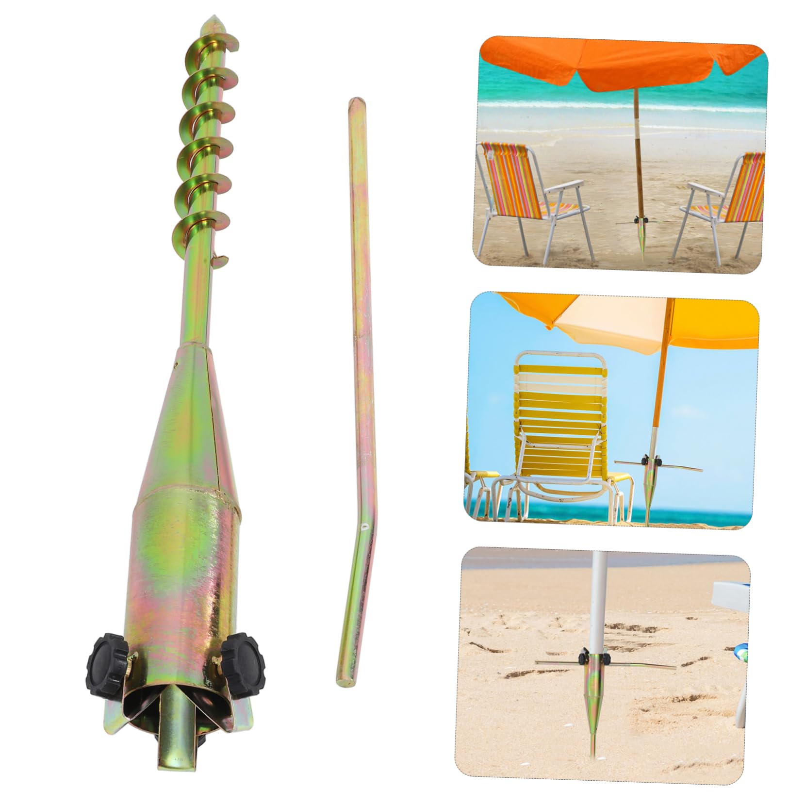 HANABASS Support De Parasol De Plage Ancrage Sol pour Parasol Compatible à Spirale Facile à Installer sans Outil