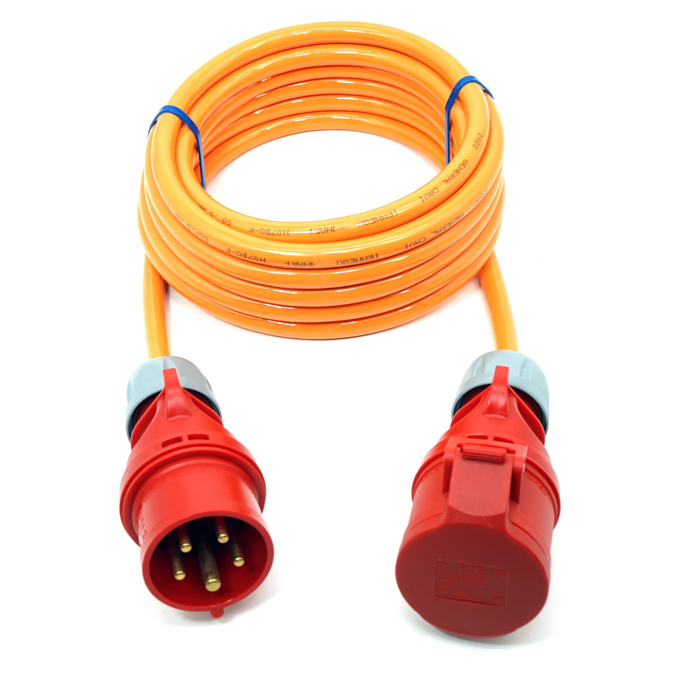 Event-Kabel & more CEE Starkstrom Verlängerungskabel Business-Line – PUR orange H07BQ-F 5×1,5 mm² – 16A 400V – PCE Shark Stecker & Kupplung – Made in Germany (Längen: 1,5m-50m) (3 Meter)