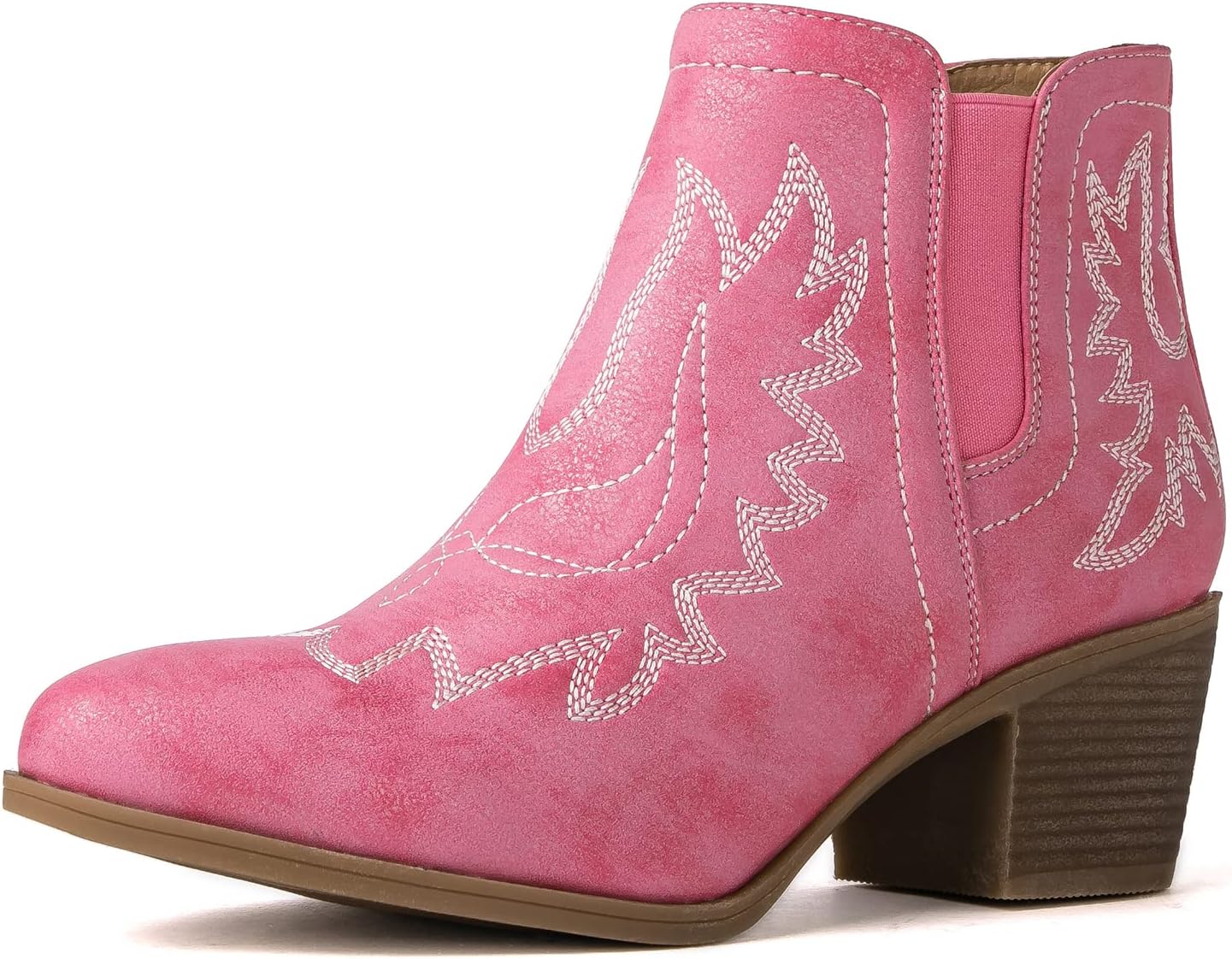 GLOBALWIN Women's Cowgirl boots Western Short Ankle Pull On Comfortable Cowboy Boots For Women Low Heel