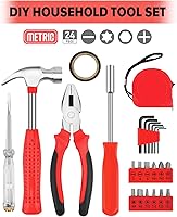 Vista 2 de 24pcs Home DIY Tool Kit for Household, Office & Garage - General Repair Small Hand Tool Set with Storage Case