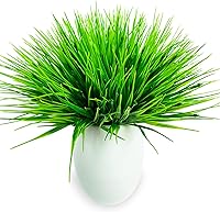 Vista 5 de 10 paquetes de plantas de césped artificial, plantas de césped sintético para exteriores, resistentes a los rayos UV, pasto de trigo de plástico