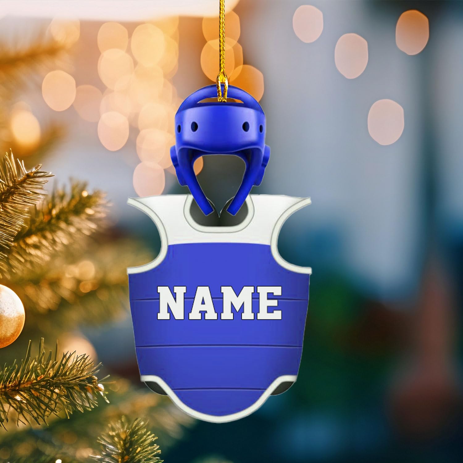Podagree Personalized Name Ornaments for Christmas Tree, Custom Wood Christmas Ornament for Xmas 2023 Gift for Karate Sensei Instructor Wood Ornaments Hanging Decoration (TWD2)
