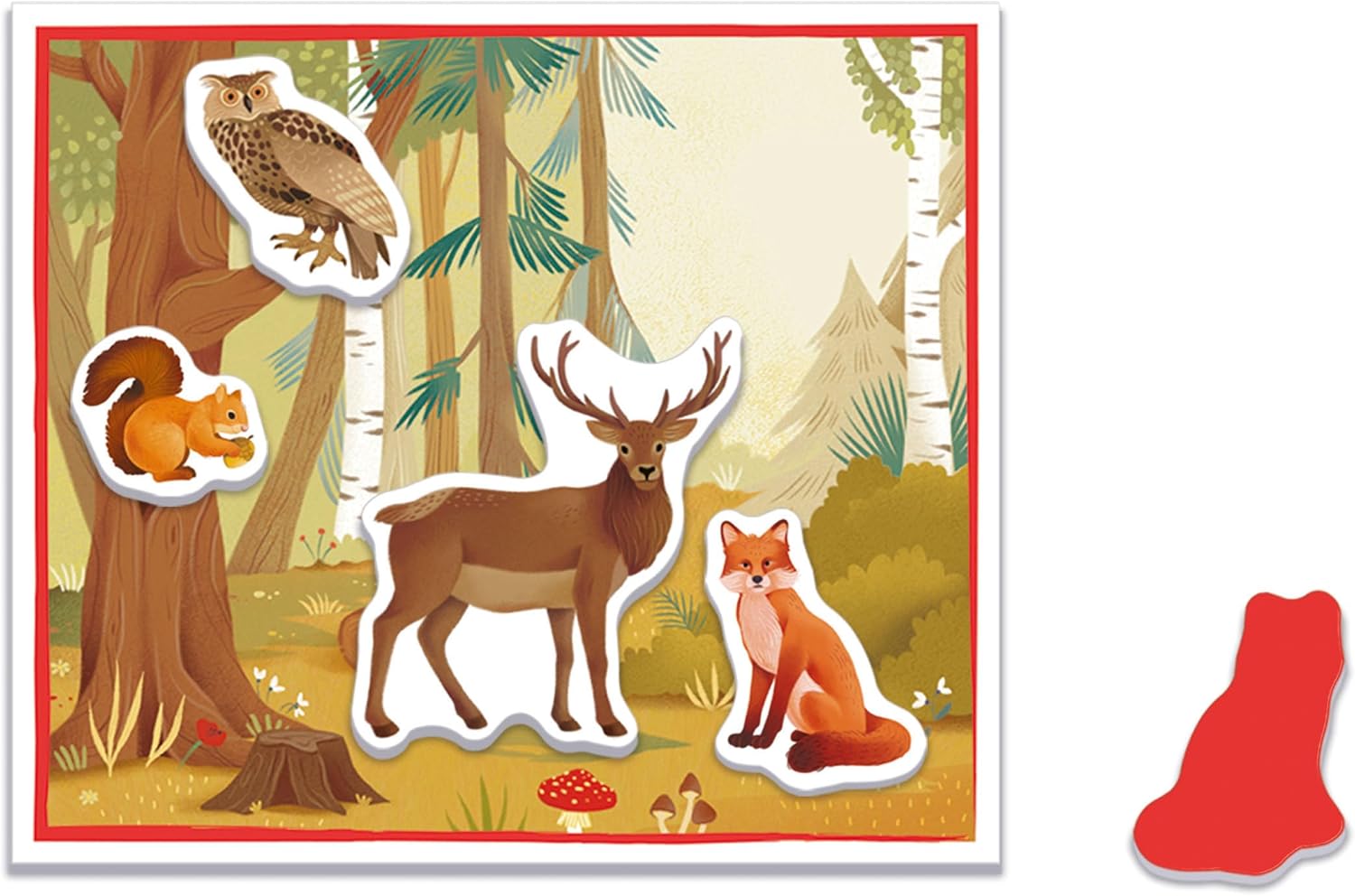 Clementoni - Sapientino Montessori 3 Years with Shaped Tiles, Flashcards, Educational Game for Learning Animals, Language Development, Made in Italy, 16867, Multicoloured