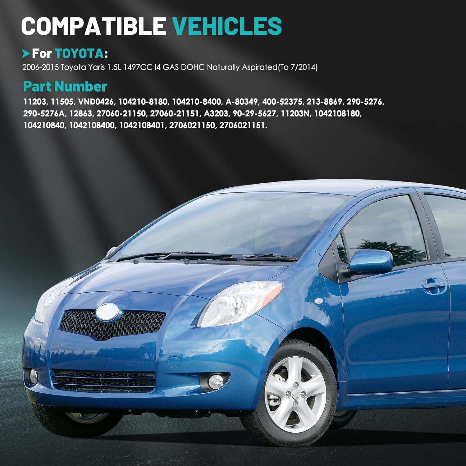 11203 Car Alternators Fit for Toyota Yaris 2006-2014 L4 1.5L 1497cc Automotive Replacement Alternators 11505, 104210-8180 27060-21151 Alternators 80 Amp High Output Alternator