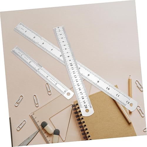 Miniatura 9 de 3 reglas de acero inoxidable de doble cara, herramientas de medición engrosadas para ingeniería de carpintería y plata