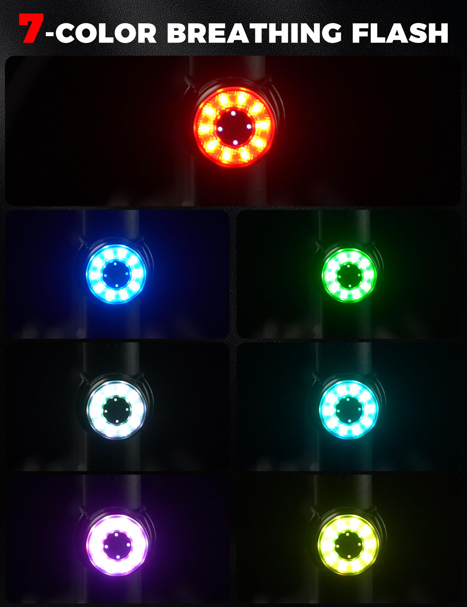ROCKBROS Pack Éclairage Vélo Complet – Lampe Avant 1600 LM & Feu Arrière RGB 7 Couleurs, Autonomie Longue, Recharge USB-C, Étanche IPX5/IPX6, Fixation Rapide – Idéal pour VTT et Route