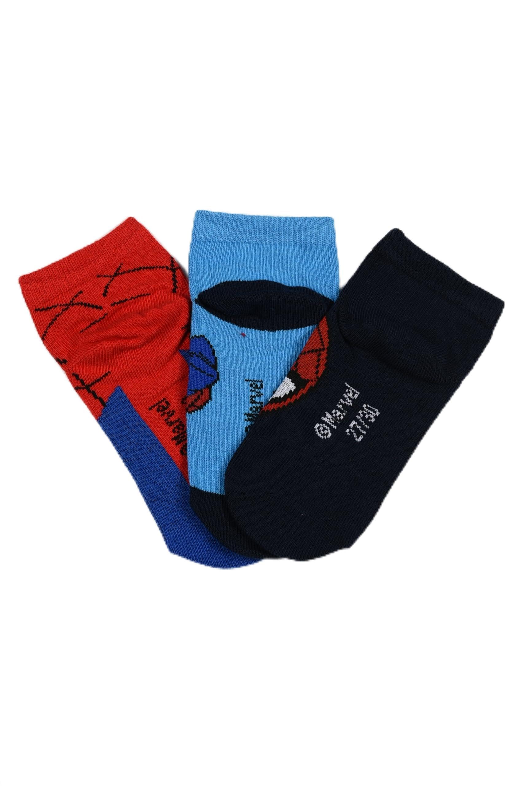 Marvel Spiderman Set 3 Paia di Calzini per Bambini e Ragazzi, Multicolore con Personaggio Spiderman