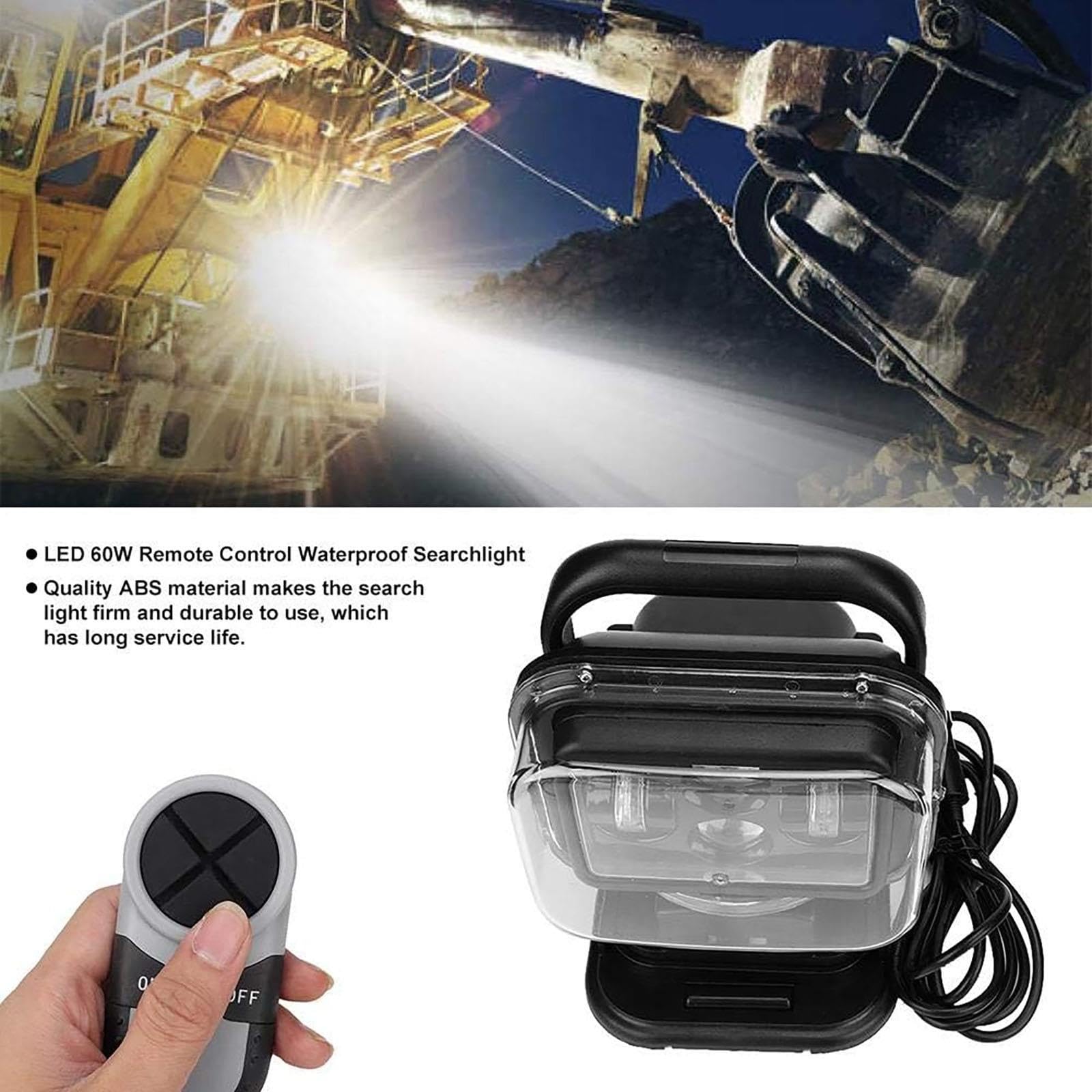 Bezprzewodowa latarka szperacyjna mocy 60W, 5500 lumenów dla łodzi