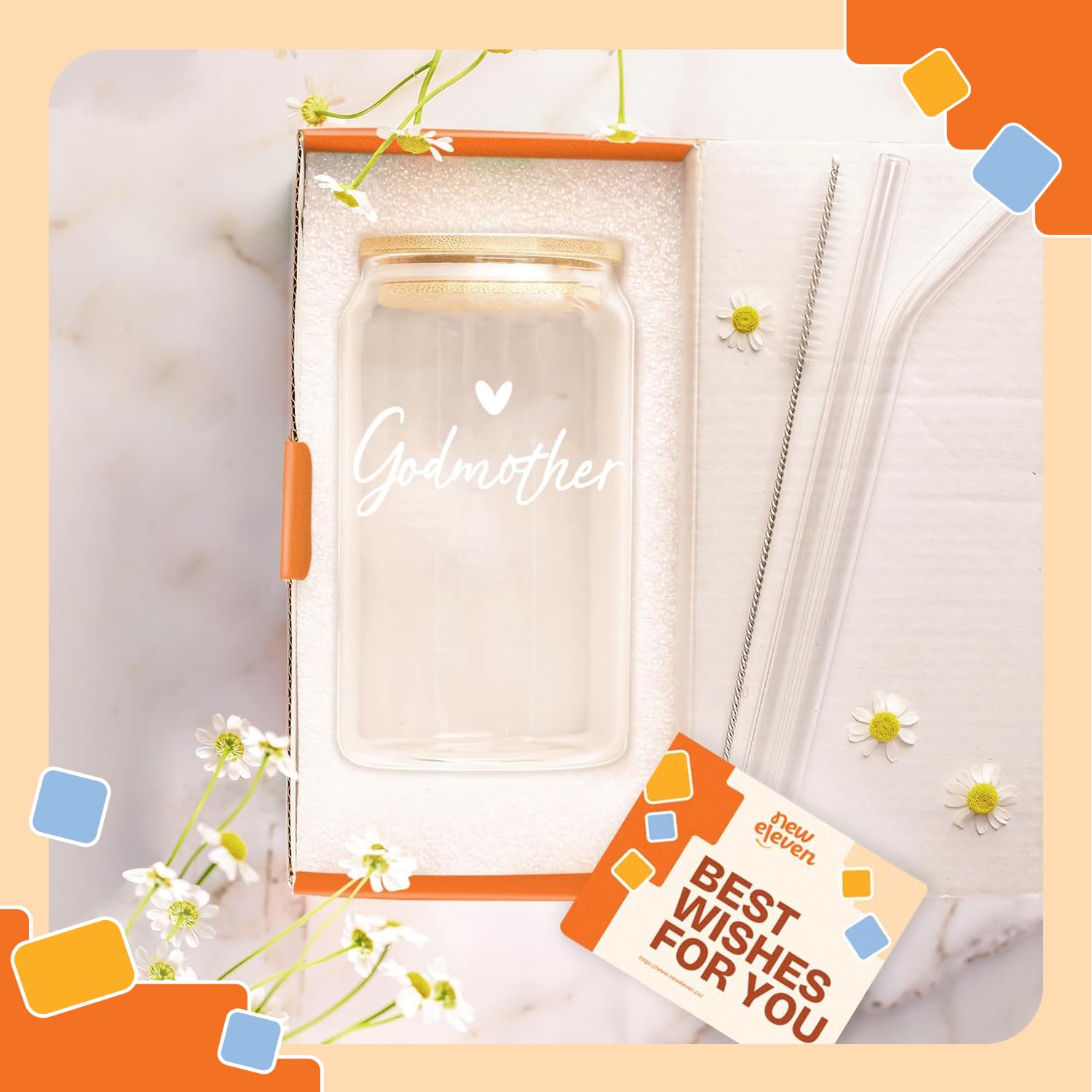 NewEleven Mother Day Gift For Godmother - Will You Be My Godmother From GodChild - Pregnancy Announcement Gifts For God Mother, Godmom, Godparents - 16 Oz Coffee Glass