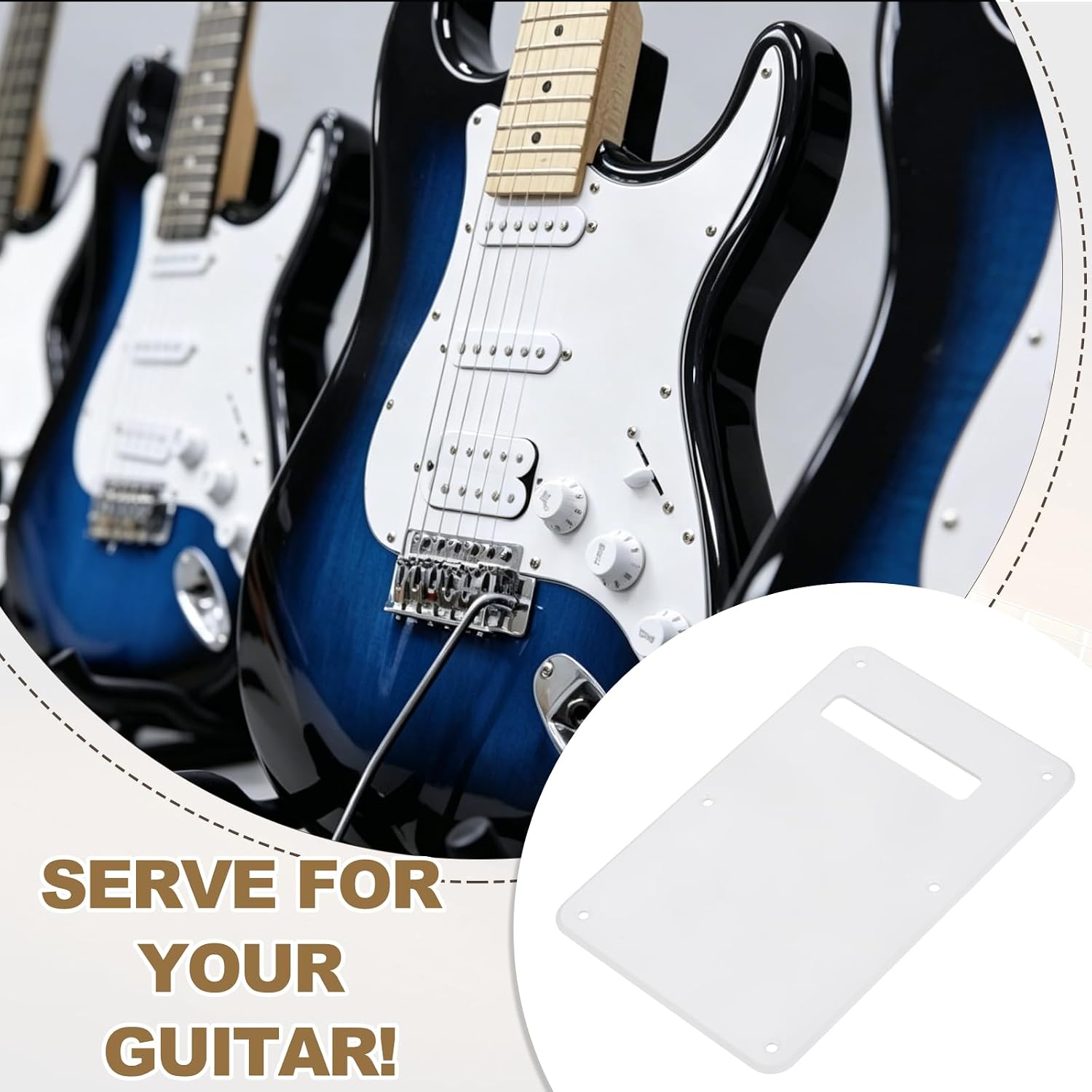 MECCANIXITY Electric Guitar Back Cover Plate 1 Ply 6 Hole White image 5