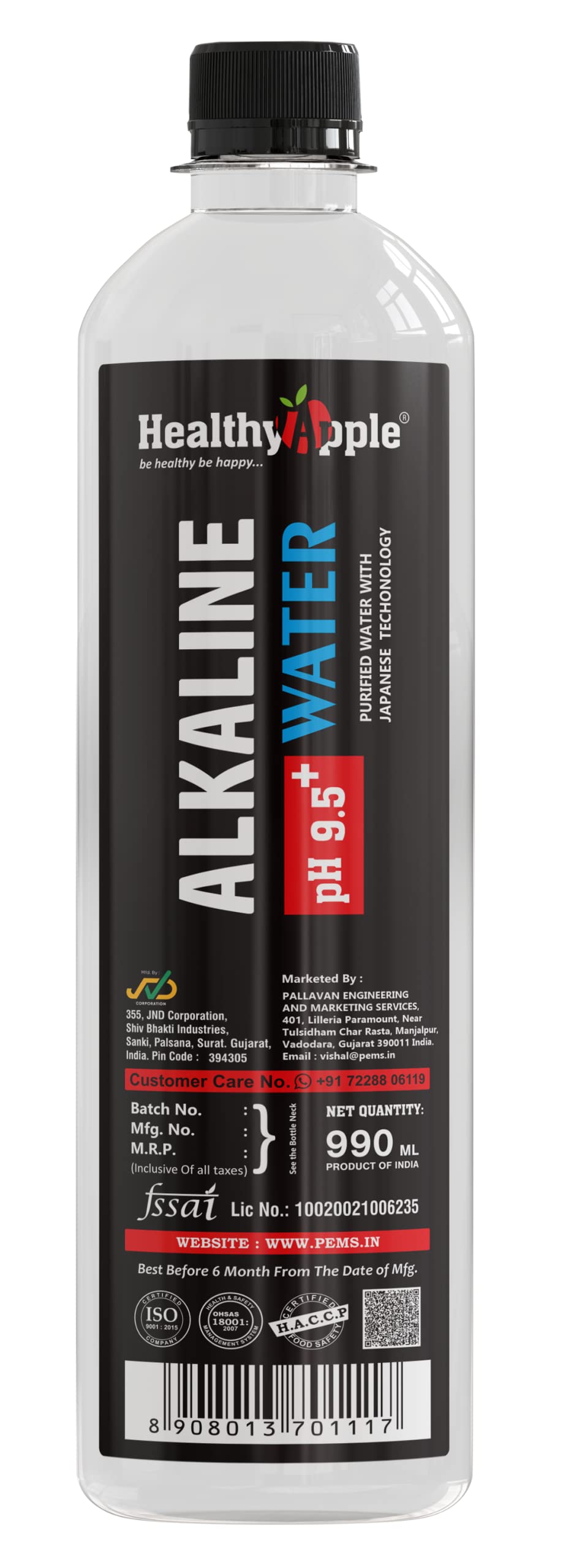 Healthy Apple Nano-Filtered Ionized Alkaline Water with pH Up to 9.5 | High Mineral Content and Antioxidants 1000 ml (Non-Carbonated Water Based Beverage) (100) (B0BRZKD9K7) Amazon Price History, Amazon Price Tracker