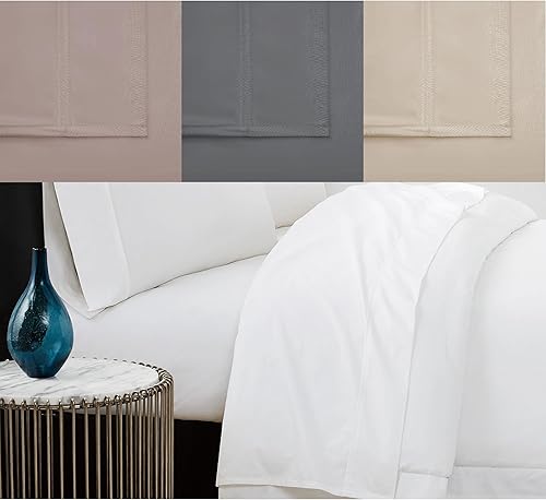 Miniatura 6 de Vince Camuto - Juego de sábanas y fundas de almohada de 4 piezas tamaño Queen de 400 hilos - Colección de algodón percal - Gris