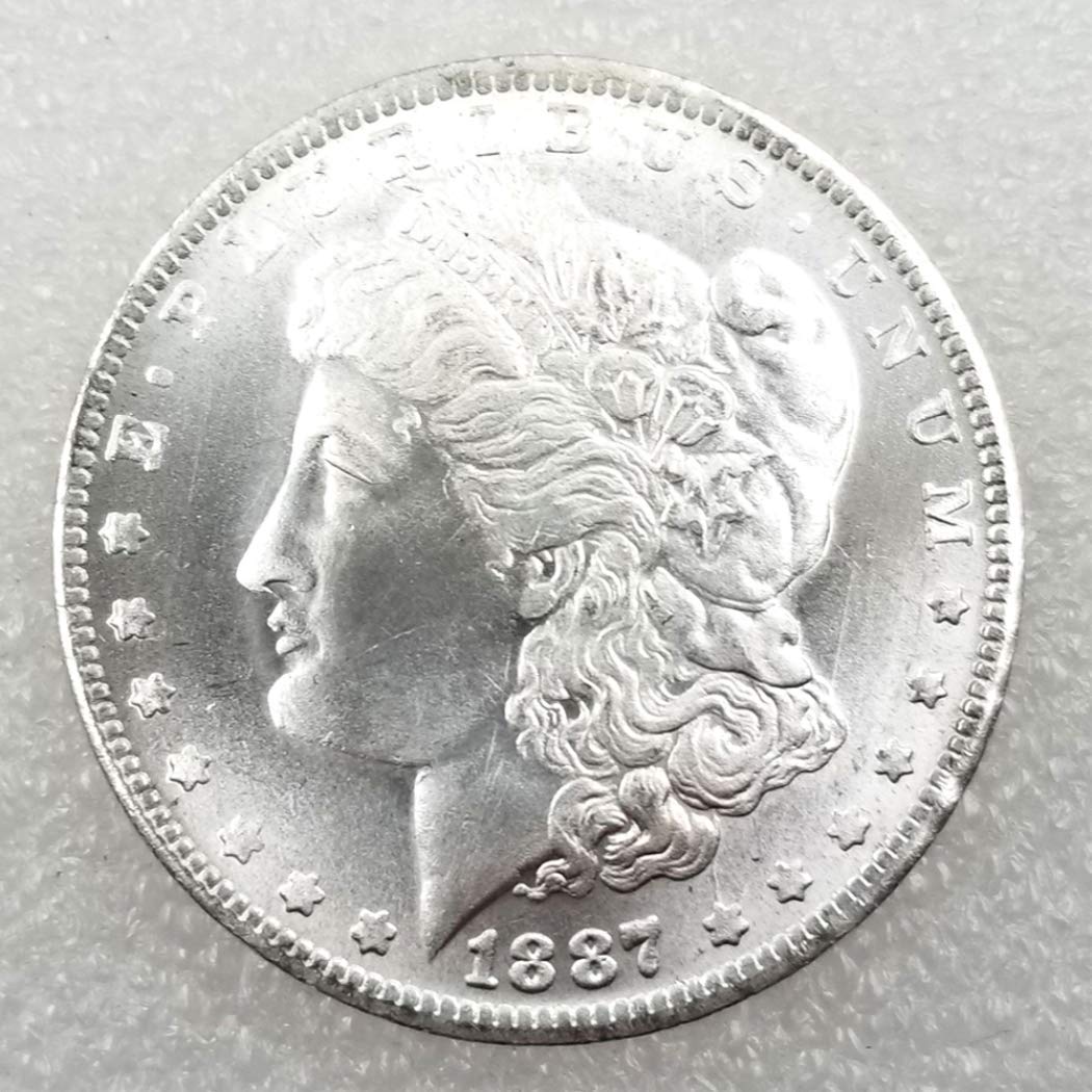 Lktingbax 1887 Rare Liberty Morgan Dollars One-Dollar Coins -Great American Old Coin - Uncirculated Hobo Nickel Usa Morgan Dollar Coin Type Making Life Easier