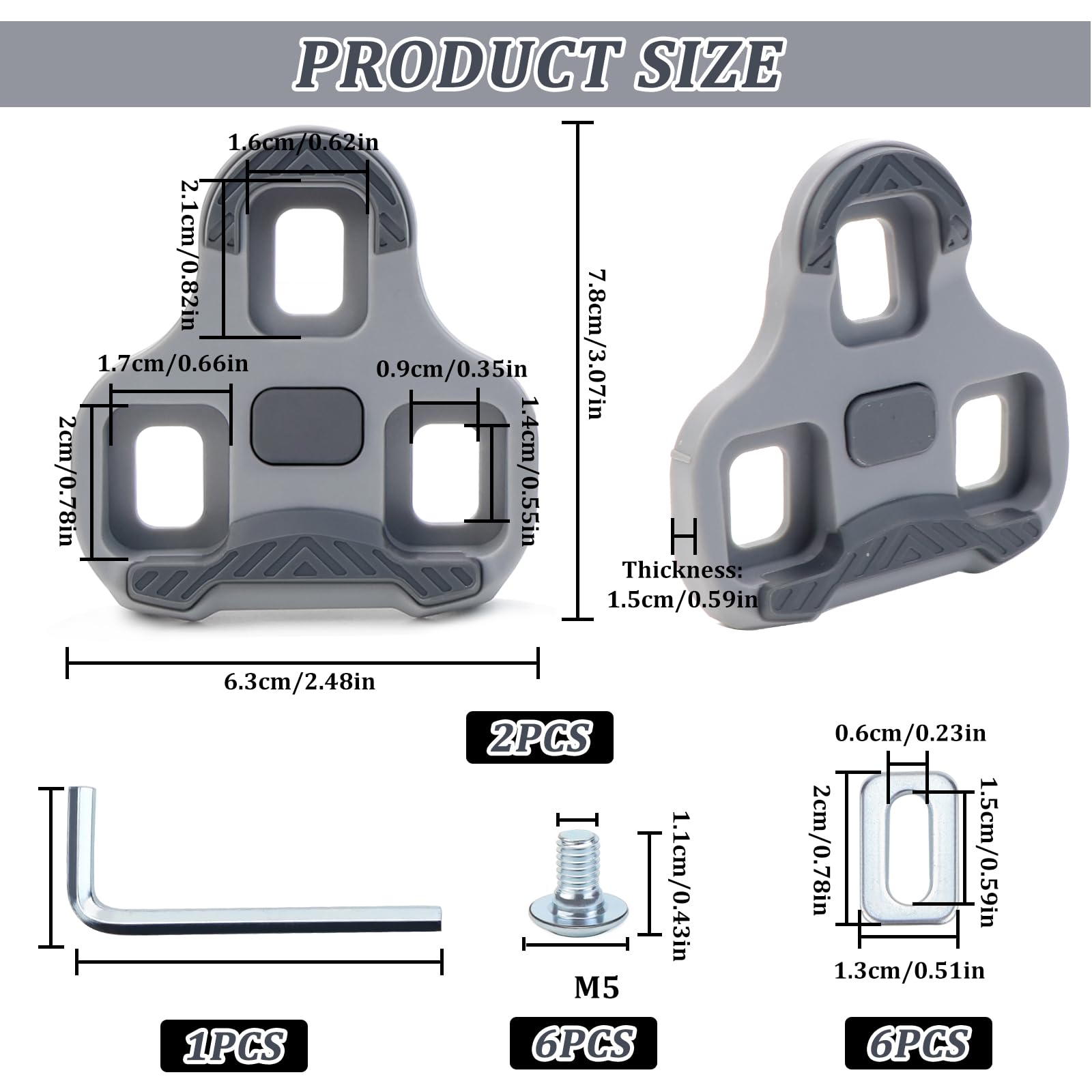 Cales De Pédale Compatibles Look Keo - TPU Antidérapant - Pour KEO Blade, 2 Max, Classic - Réglables, Légeres
