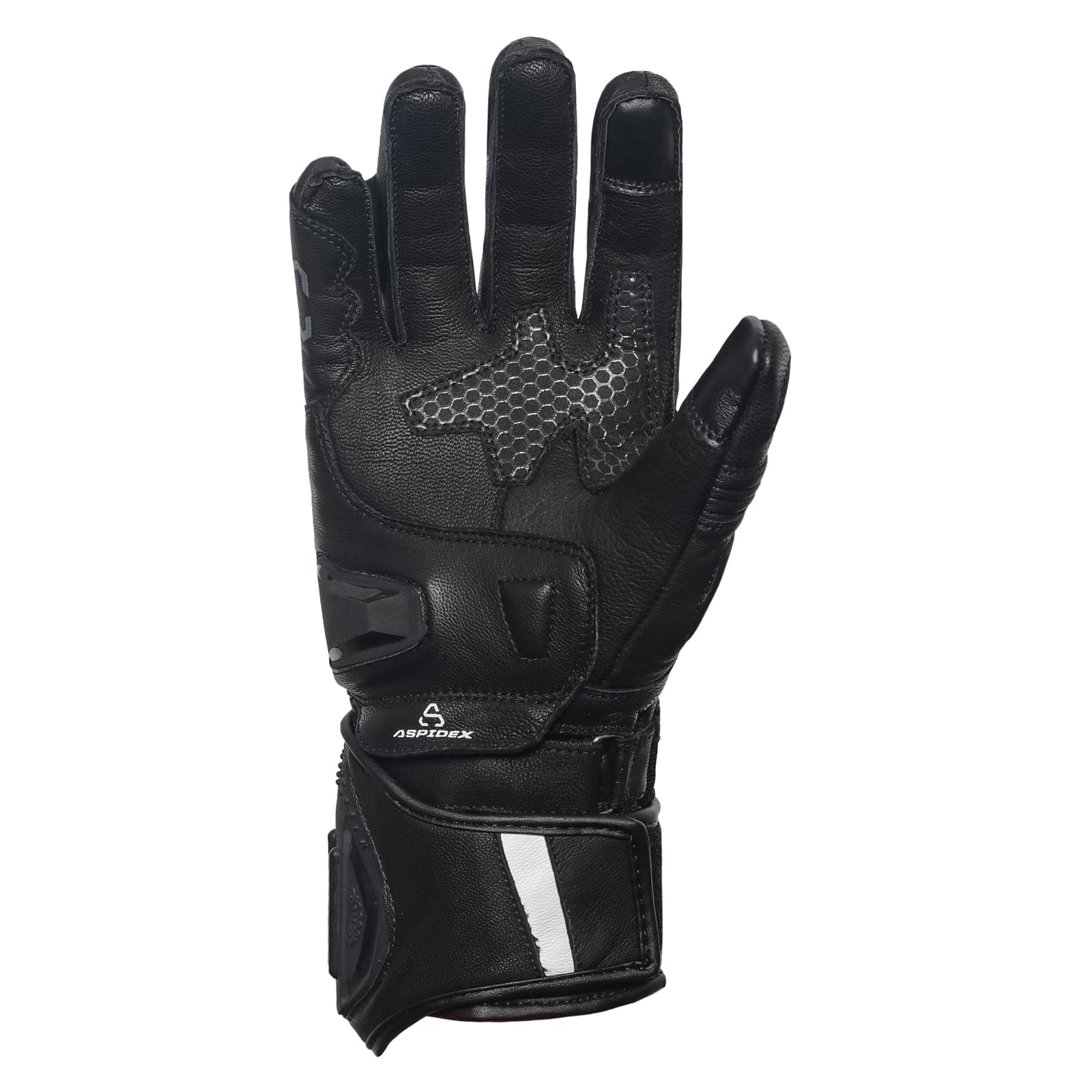 Guanti da moto da corsa in pelle da uomo Guanti sportivi protettivi per motociclisti Nero