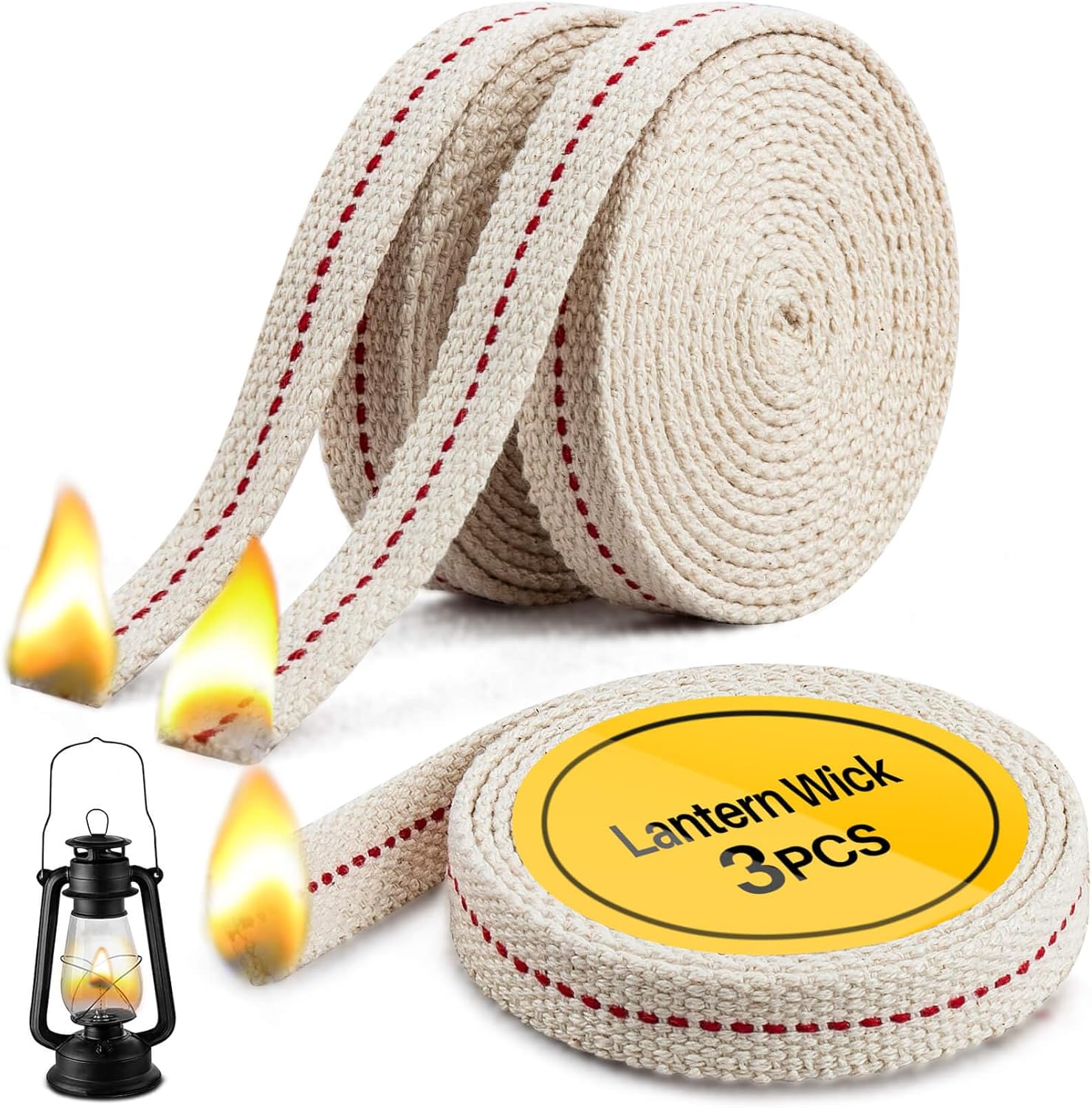 Sukh Lamp Wick Lantern Wick Lantern Wicks 3 Rolls 1/2 Inch Flat Cotton Oil Lamp Wick with