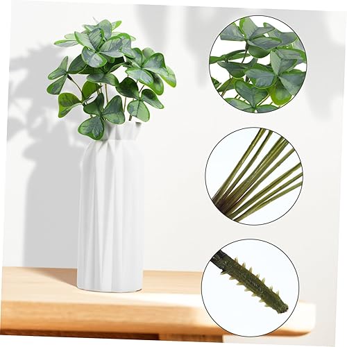 Miniatura 2 de LIFKOME 3 racimos de florero de simulación de plantas verdes de trébol arbustos de hojas de imitación plantas al aire libre, decoración de bonsái,