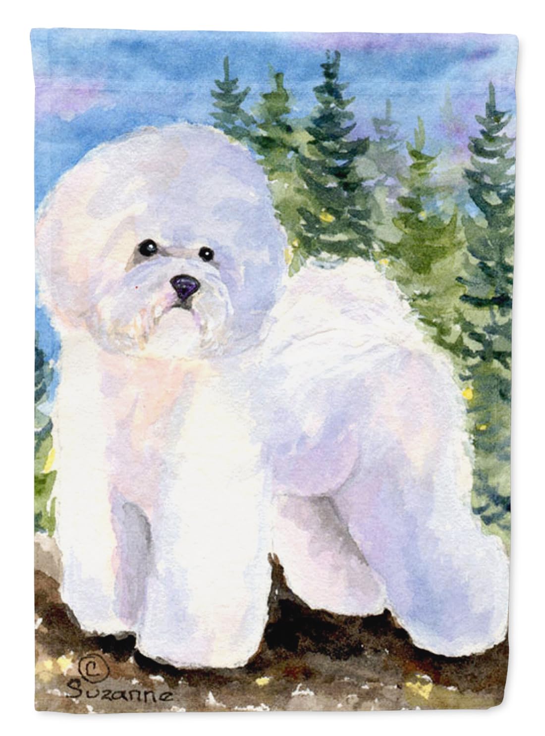 Drapeau Bichon Frisé cadeau idéal pour passionnés de jardinage