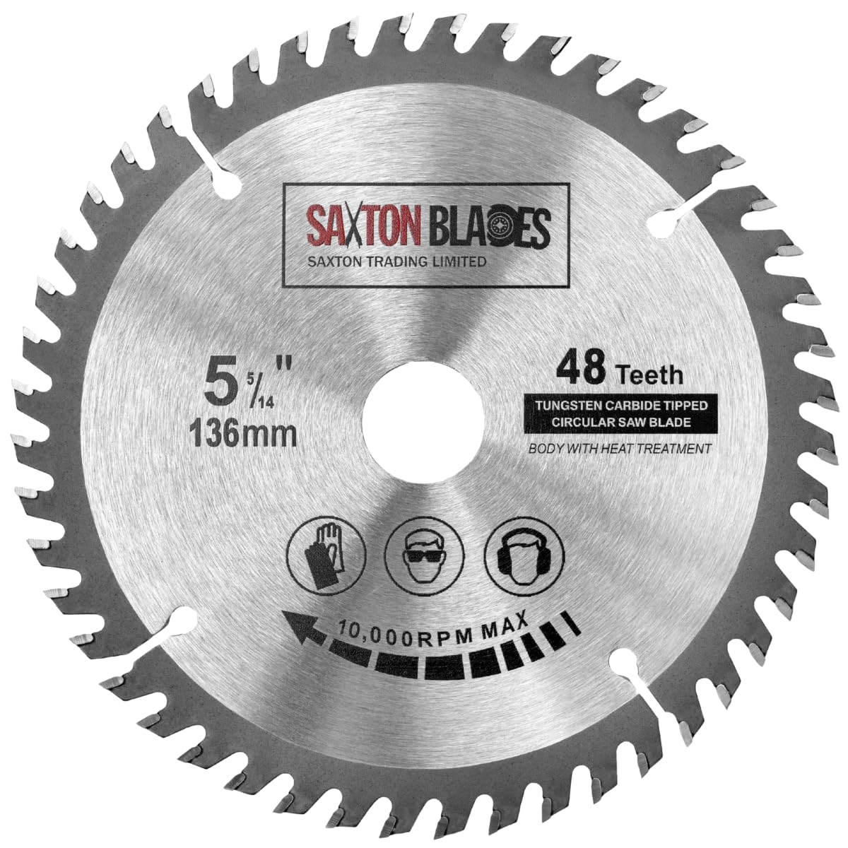 Saxton TCT - Lama per sega circolare per legno, 136 mm x 20 mm (anello da 16 mm) x 48 denti, compatibile con Bosch Makita ecc