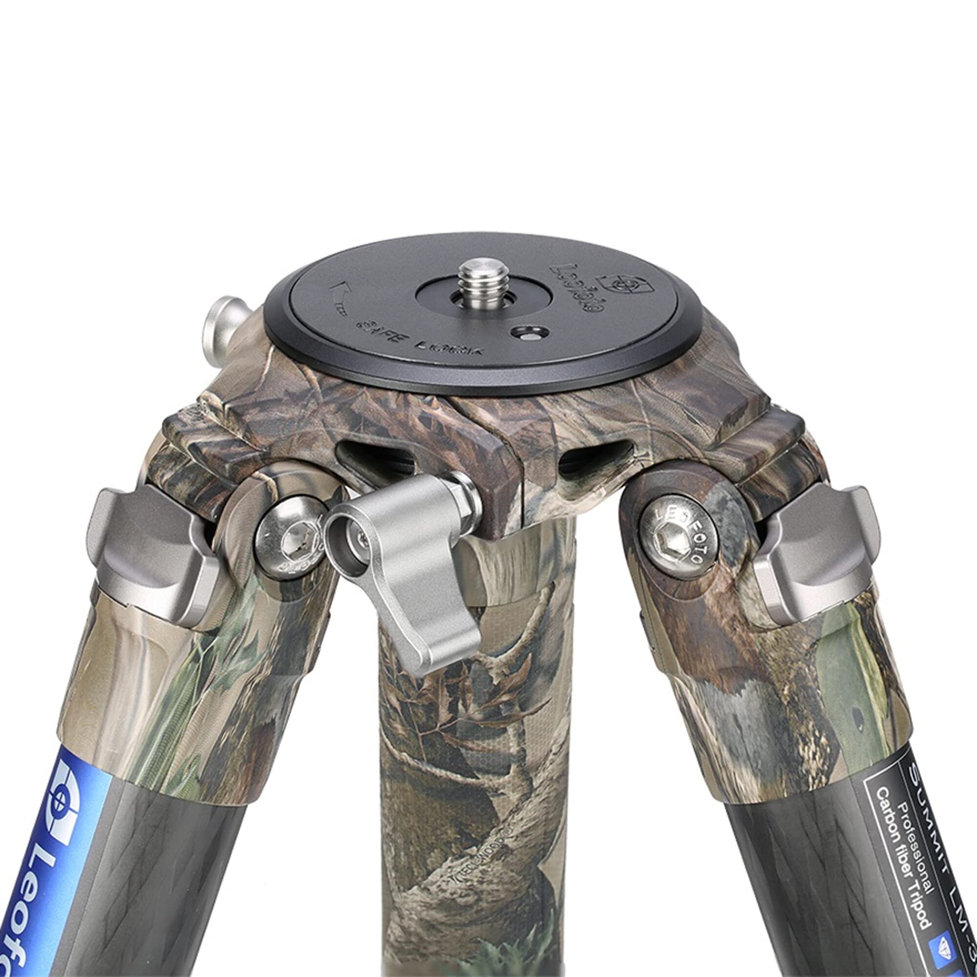 Leofoto - Summit - Treppiede in carbonio - Altezza massima: 154 cm - Altezza min. 8 cm - Per fotocamere e obiettivi più grandi e pesanti - Leggero - LM-365C - Camo