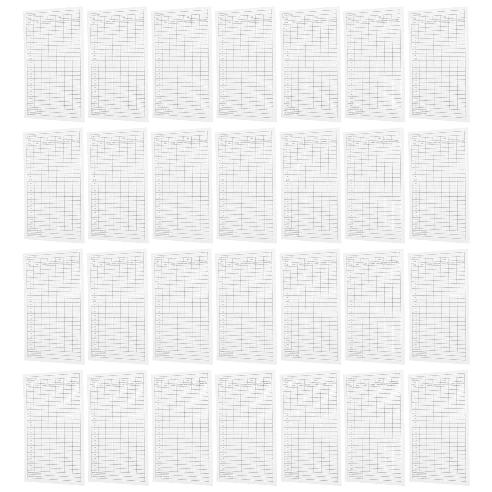ibasenice 30Pcs Portable Golf Scorecards Lightweight Coated Paper Design for Tracking Sports Accessory for Golf Enthusiasts and Competitions