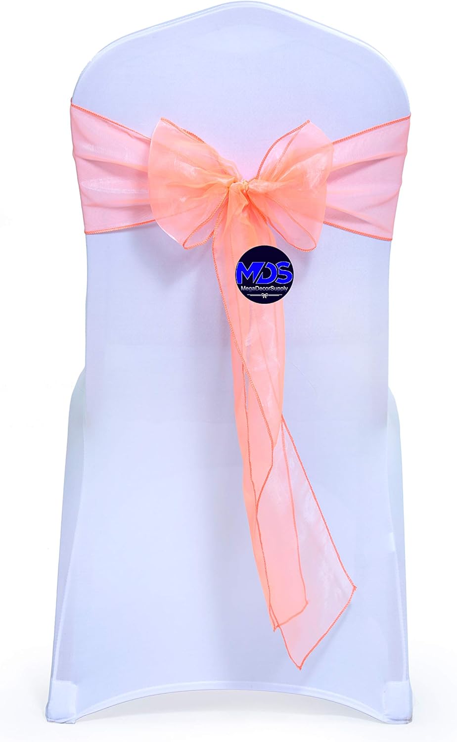 MDS Pack of 100 Organza Chair Sashes Bows for Wedding