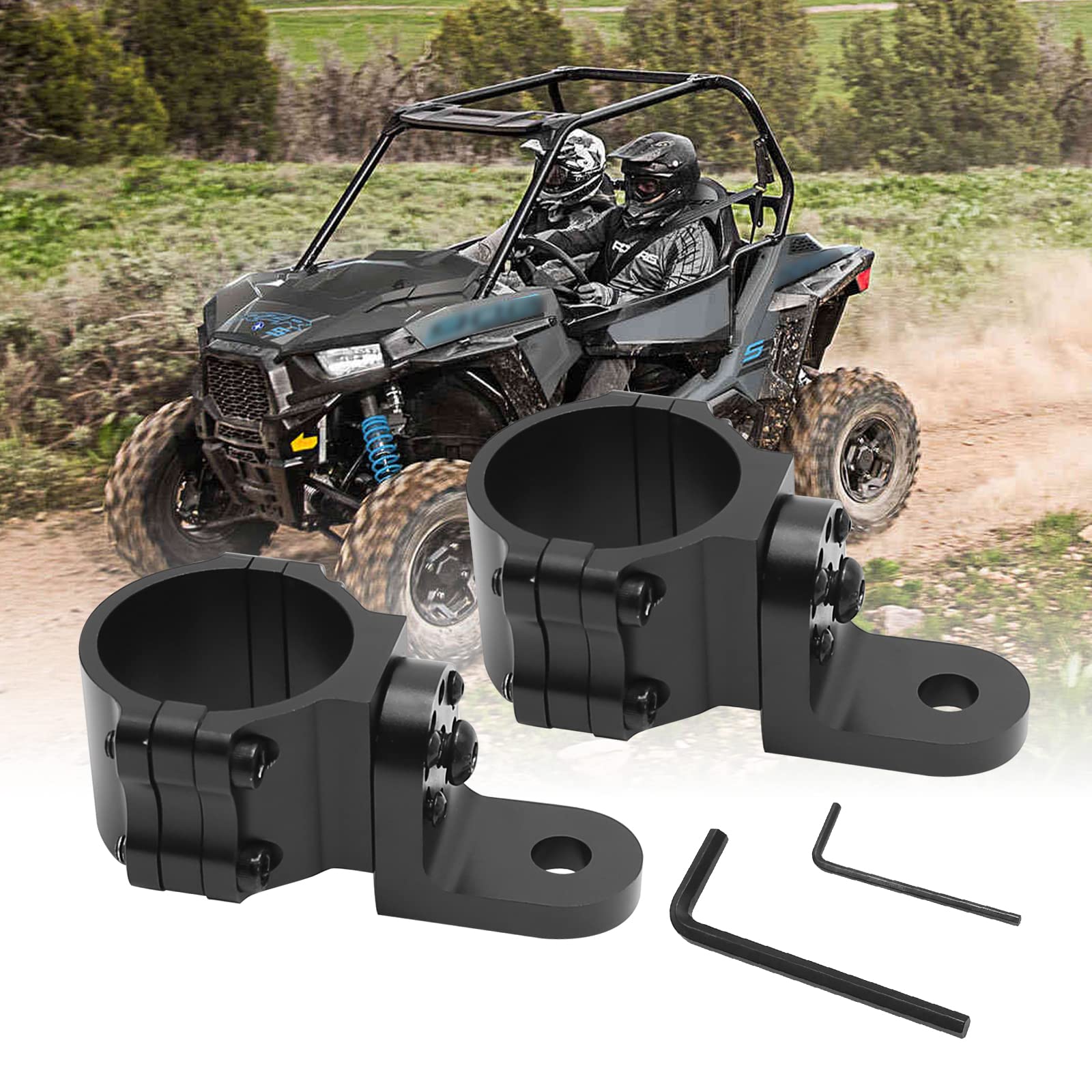 LIDSCURA 2pcs Heavy Duty Adjustable UTV Flag Mount Whip Light Mount Antenna Bracket, Fits 1.5 to 2 inch Roll Bar, Replacement for Polaris RZR 900 1000 XP Pro Turbo Can Am Maverick