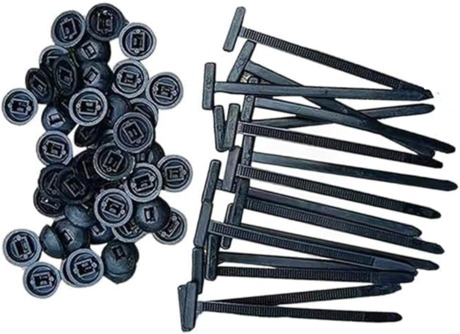 Nylon Universal Cable Tie Buckle Heavy Duty Self-Locking Zip Ties Holder New Multifunctional Bumper Retainer Clips Plastic Rivets Fasteners for Auto Repairing Quick Fix Hole Fastening (50 PCS)