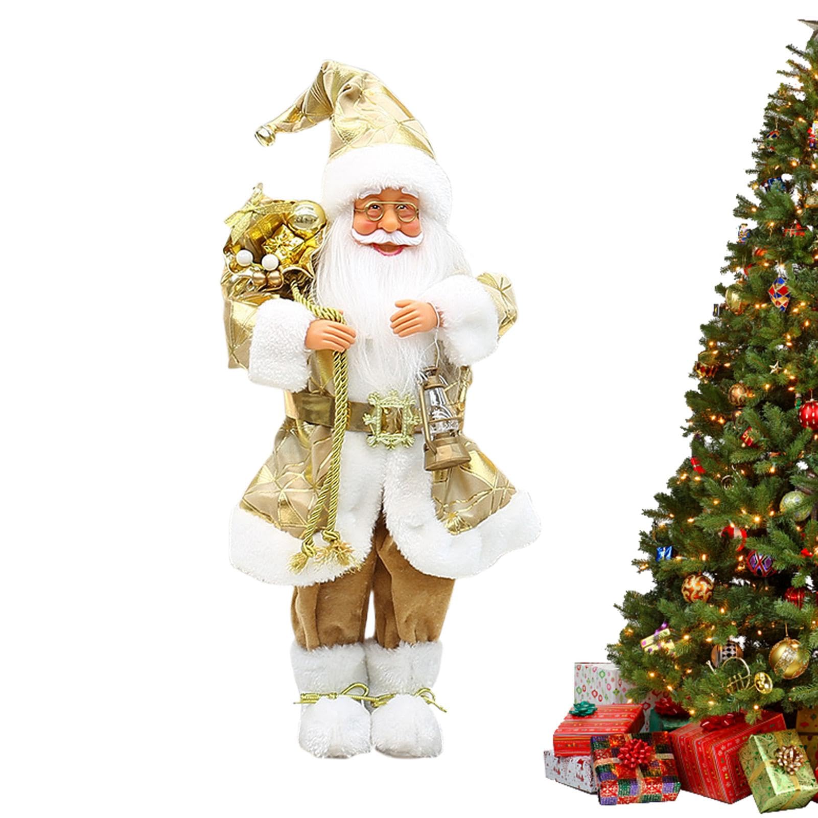 Estatuillas De Papá Noel Figura De Pie De 46 Centímetros | Decoración De Figura De Papa Noel Para Navidad De Pie Para Hogar Mesa Escritorio Ventana Chimenea Familia Amigos Colegas y