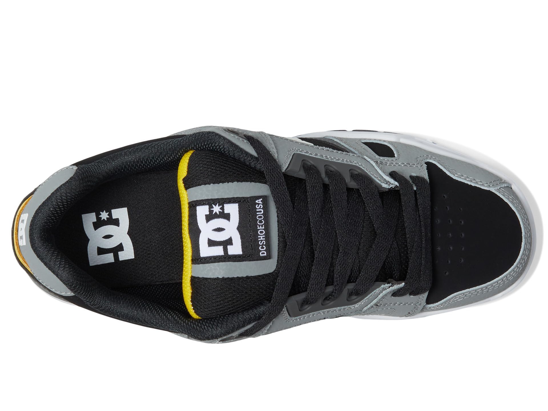 DC Men's Stag Causal Skate Shoe, Grey/Yellow, 6.5