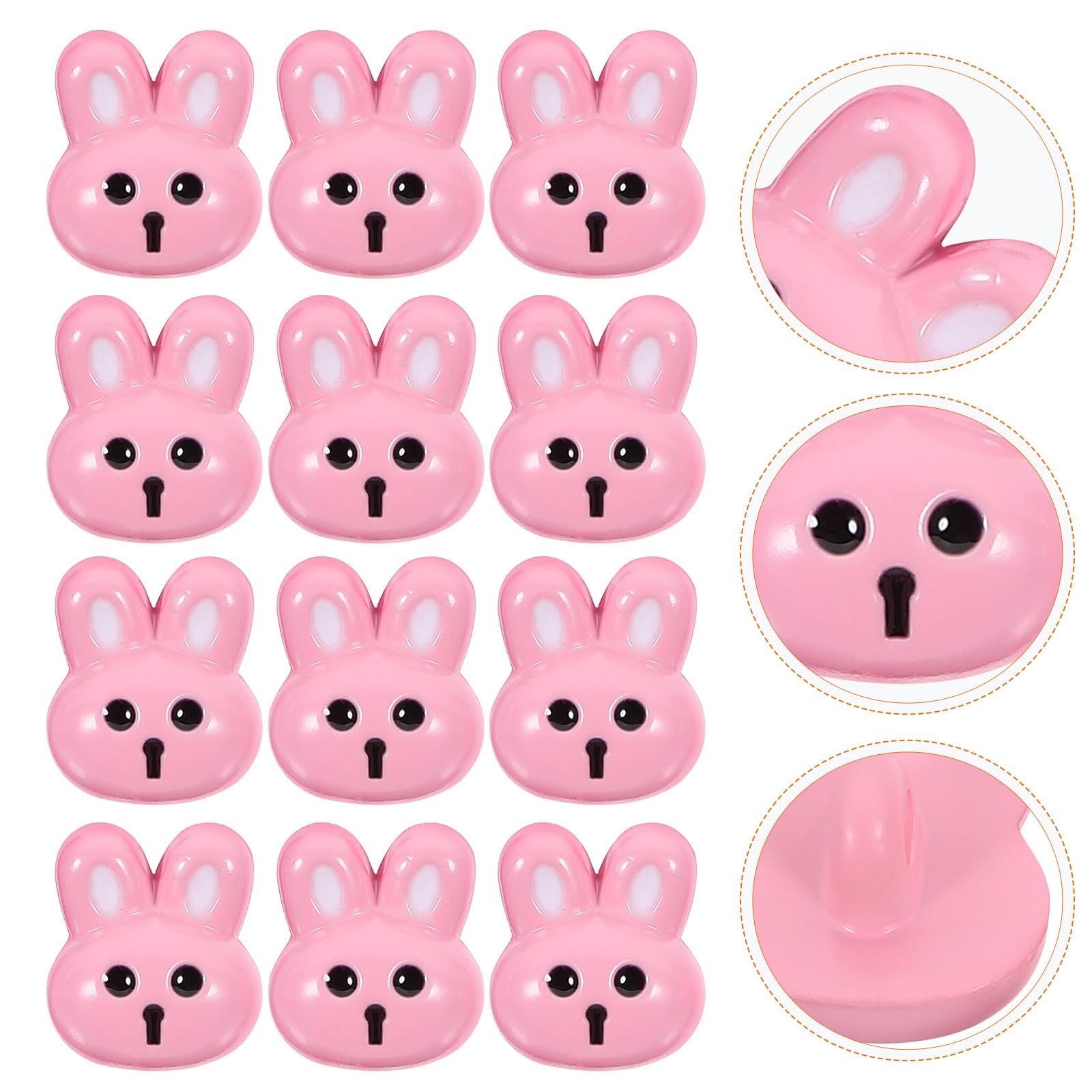 Tofficu 12Pcs Small Resin Rabbit Buttons for Sewing Clothes Decoration Kids Coat Buttons Easter Craft Accessories - Image 4
