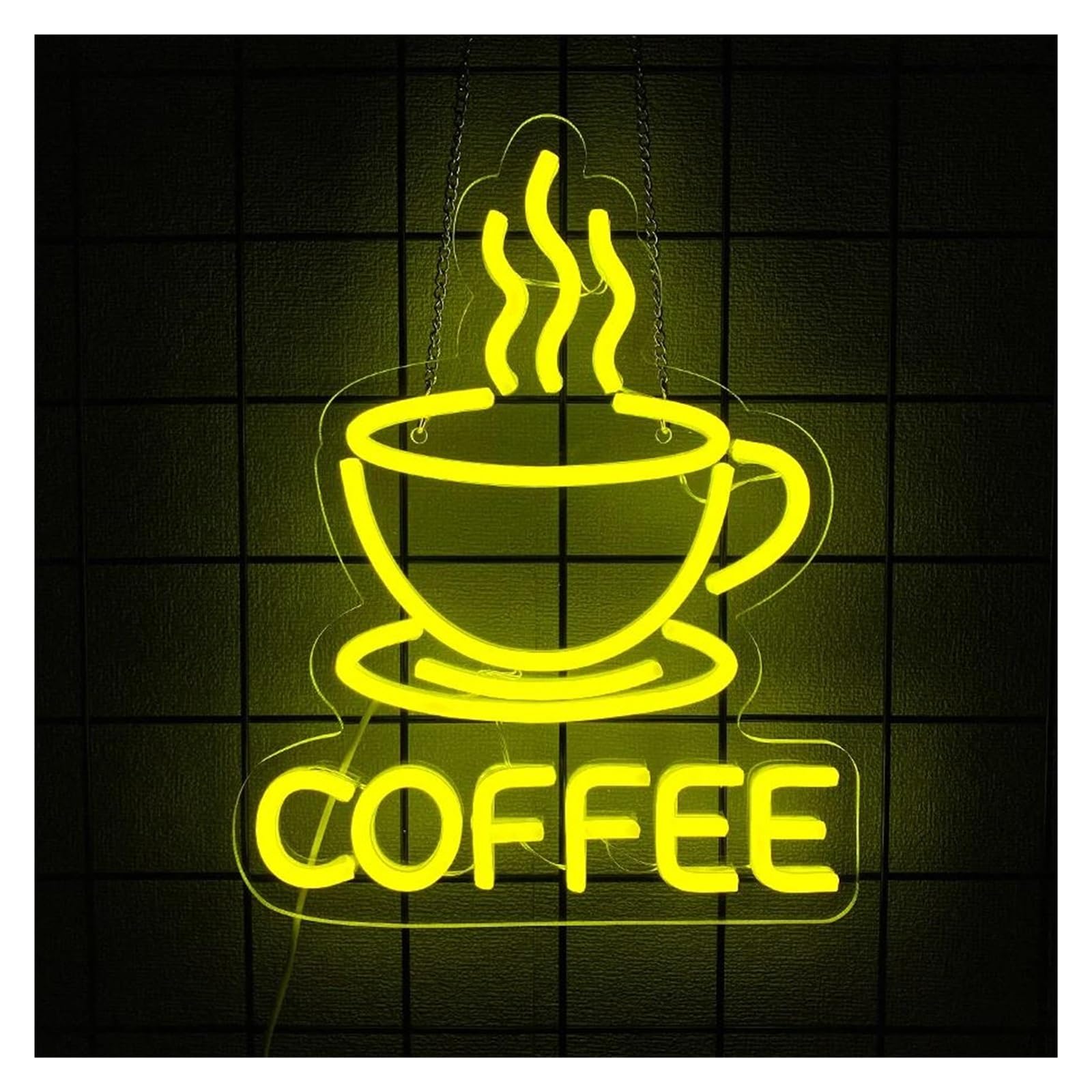 LEMST Sign Lamp Coffee Neon Signs Light Dimmable USB Powered for Coffee Shop Front Desk Commercial Decor Sign Illuminated 26cmx33cm