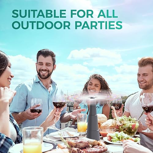 Miniatura 9 de Grete Gotye Paquete de 4 ventiladores de comida para mesas, ventilador de alimentos para interiores y exteriores, ventilador portátil alimentado por