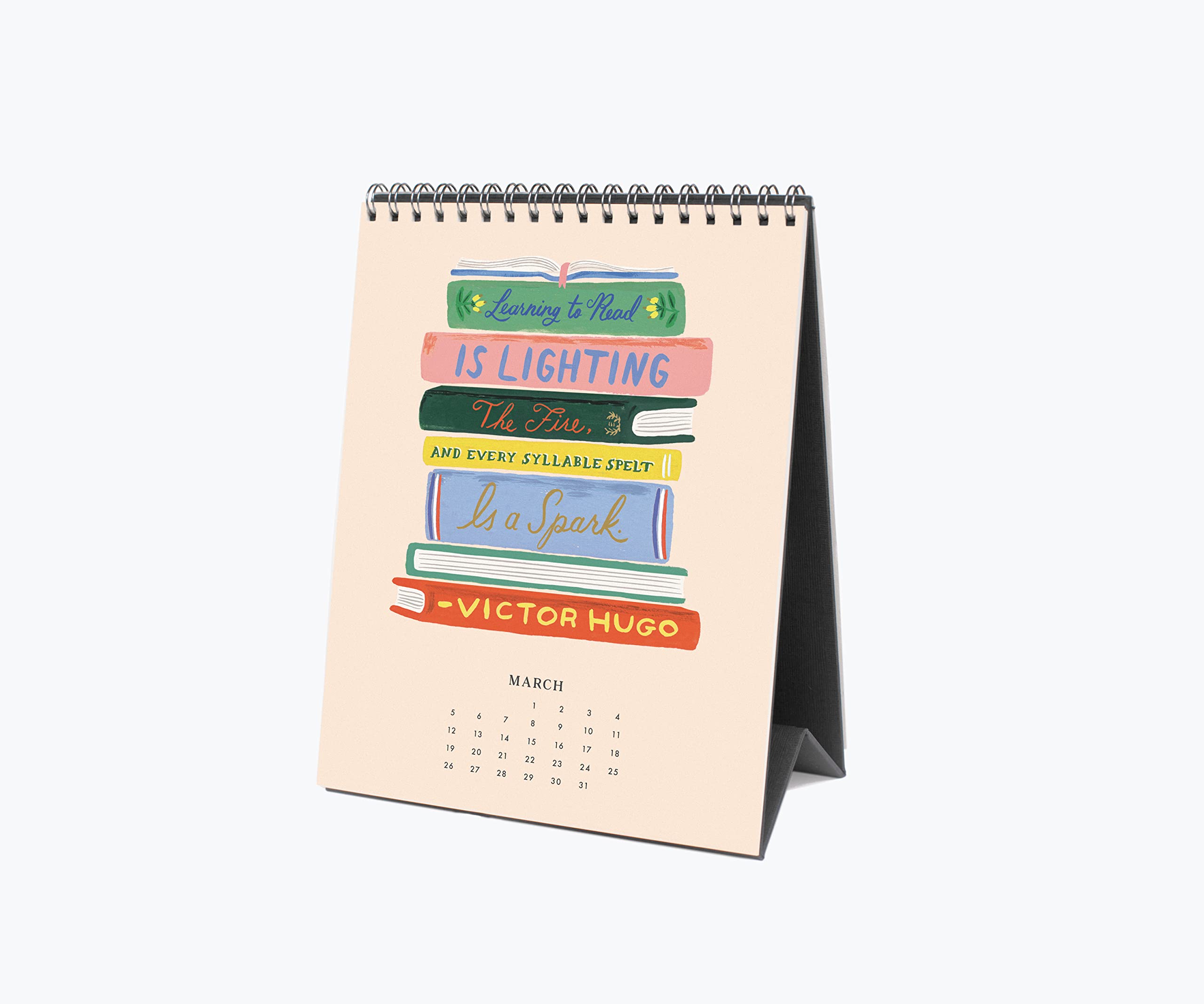 Amazon.com: Rifle Paper Co. Inspirational Quote 2023 Desk Calendar,  Features 12 Illustrations with Our Favorite Inspiring Quotes, Spiral-Bound  with Stand, January-December Months, 7.5" L X 6" W : Office Products
