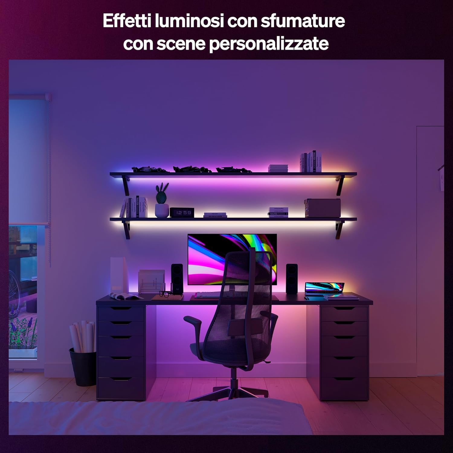 Striscia LED Hue Essential, 5 M, RGBIC, Colori e Atmosfere Vivaci, Luce Flessibile per Interni, Installazione Facile, Controllo App e Voce, compatible con Alexa, Google Assistant e Apple Home