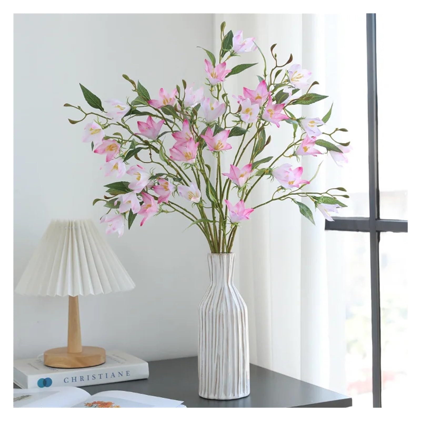 Sztuczne kwiaty i rośliny, Sztuczny jedwabny kwiat Lisianthus opakowanie 6 sztuk wielokolorowe(White)