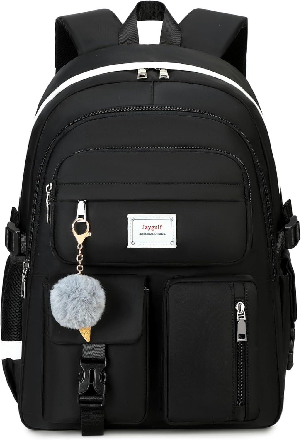 Girls Backpack Stylish Schoolbag Set for College or High Student Laptop Backpack for Women Black - Image 5