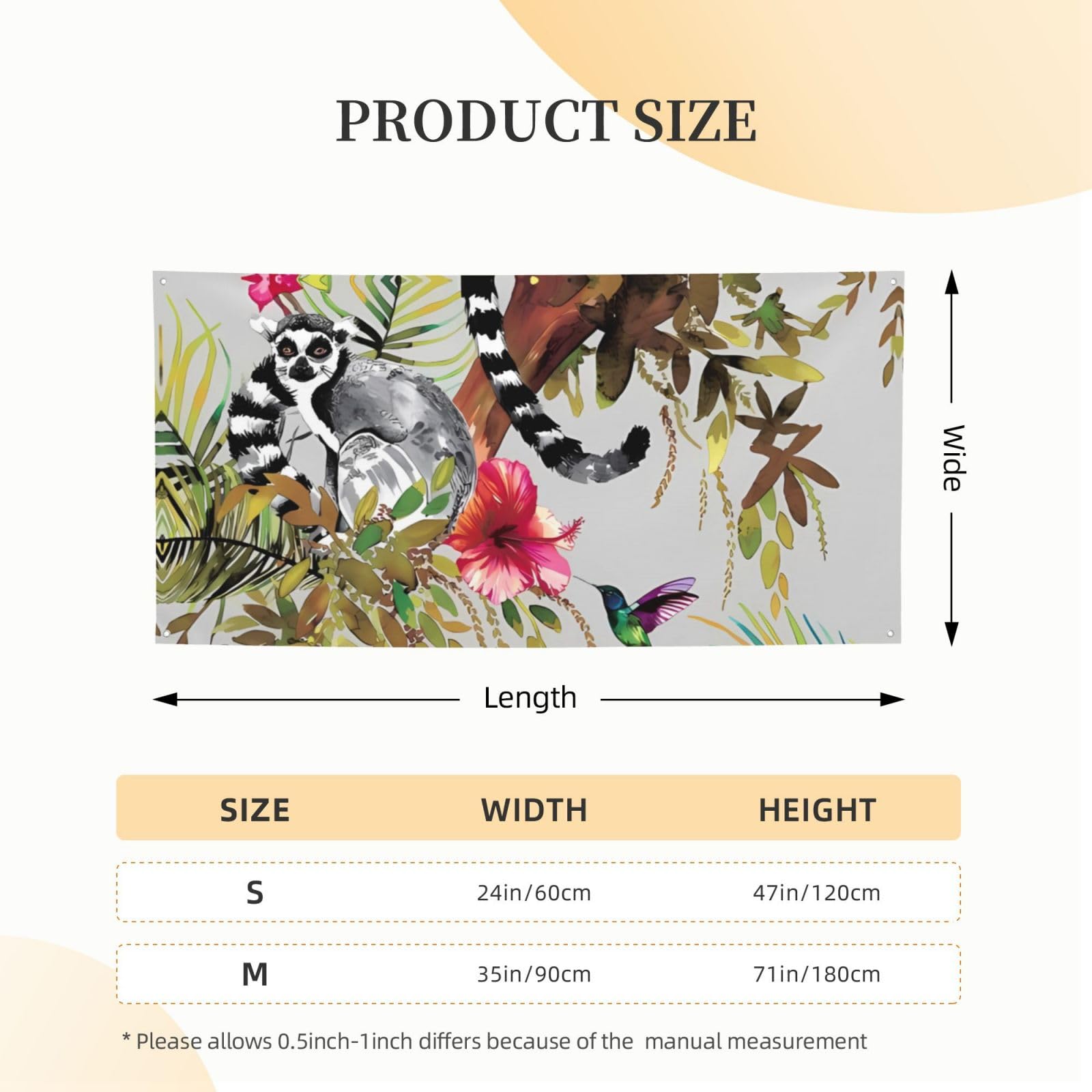 Lemur & Blumen Veranda Banner - Geburtstagsdekoration Für Indoor & Outdoor