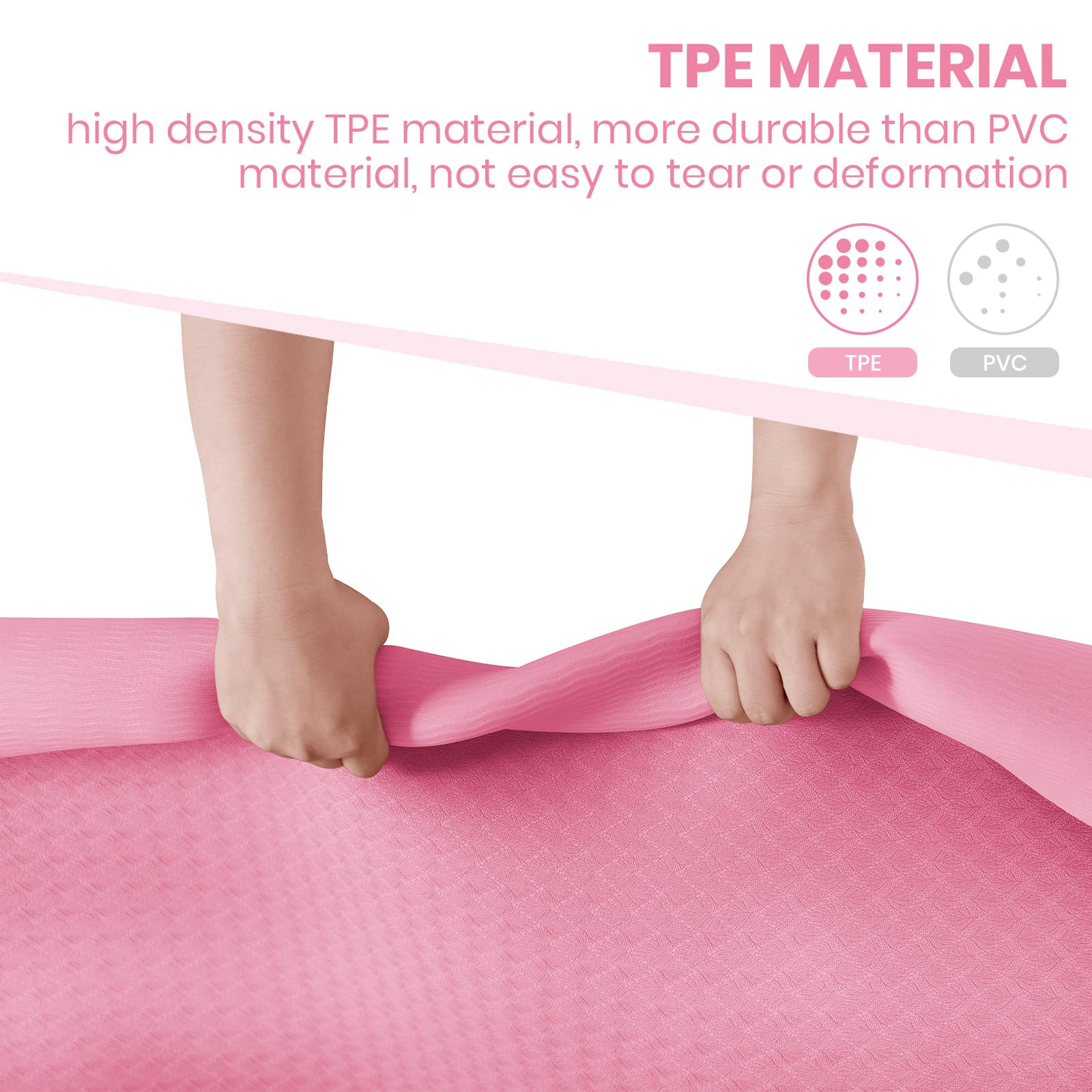Narwhal Tappetino da yoga in TPE antiscivolo, misura grande, XXL, 190 x 80 x 0,6 cm, spessore 6 mm, tappetino da yoga per donne e uomini, per esercizi in palestra, pilates, fitness e allenamento