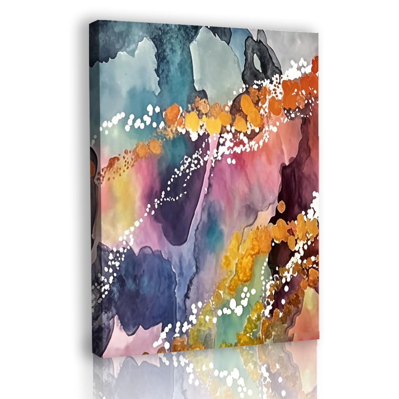 Ysycz White Canvas Wall Art, Abstract Prints Wall Decor, Marble Paintings For Living Room Hallway Bedroom Office Home Decoration 12X16in