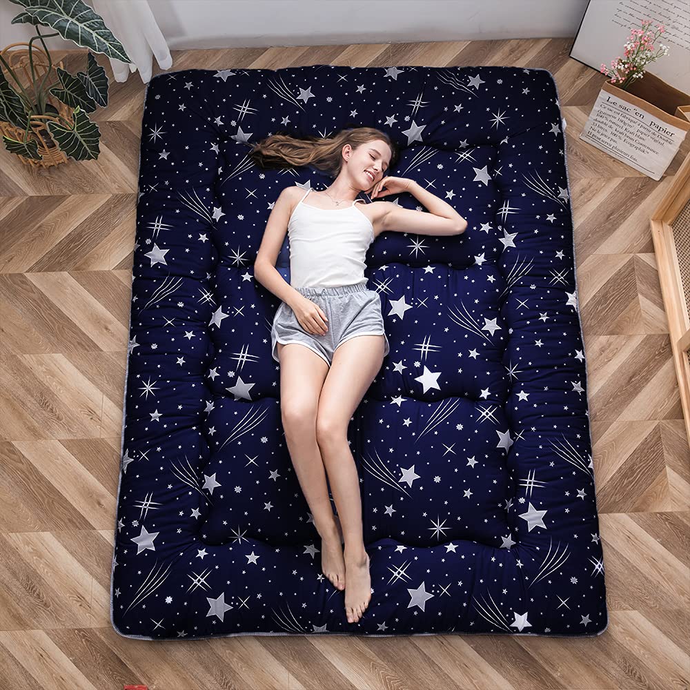Amazon.com: MAXYOYO Navy Starry Sky Japanese Floor Futon Mattress