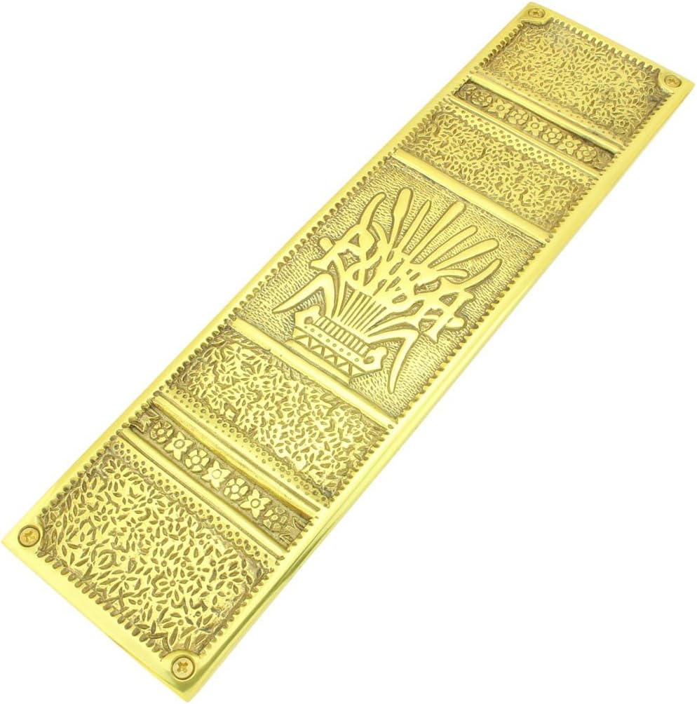 Baroque Solid Brass Door Push Plate with RSF Finish