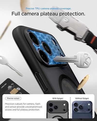 Vista 234 de Spigen Funda para iPhone 15 Pro, ultra híbrida MagFit [antiamarilleo] [compatible con Magsafe] - Fibra de carbono