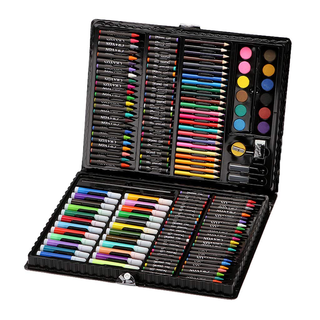 LLJEkieee 168 Piece Watercolor Brush Pens Art Set – Art Supplies for Drawing, Painting and More in a Plastic Case - Vivid, Smooth,Blendable