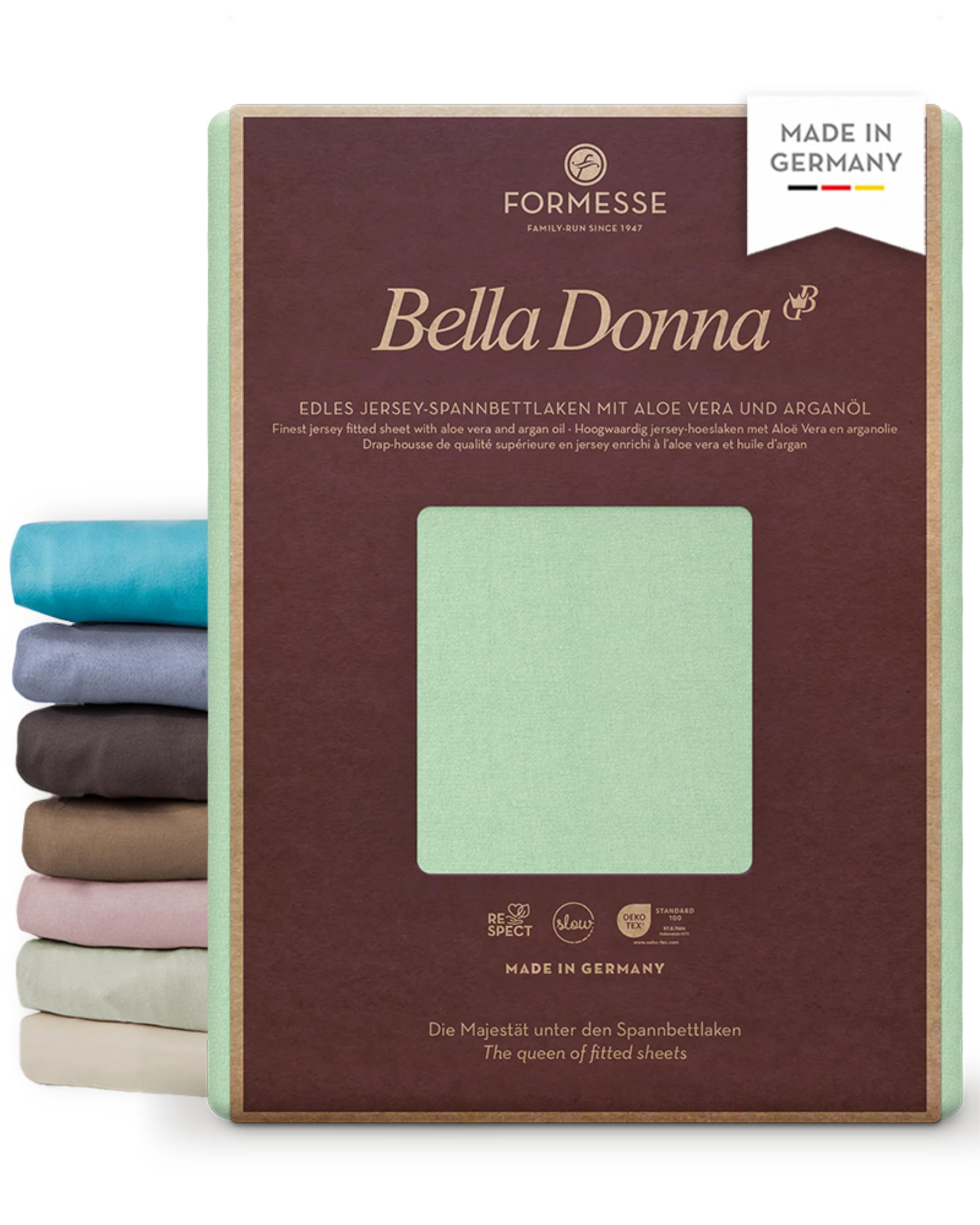 Formesse Bella-Donna Jersey prześcieradło z gumką miętowe, 180 x 200 – 200 x 220 cm